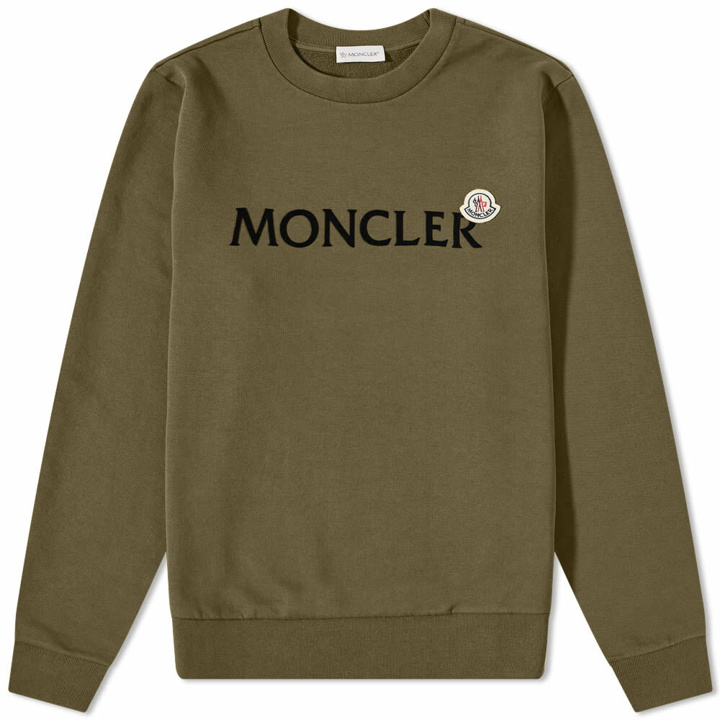 Photo: Moncler Men's Trademark Logo Crew Sweat in Green
