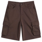 Good American Women's Twill Cargo Short in Bark