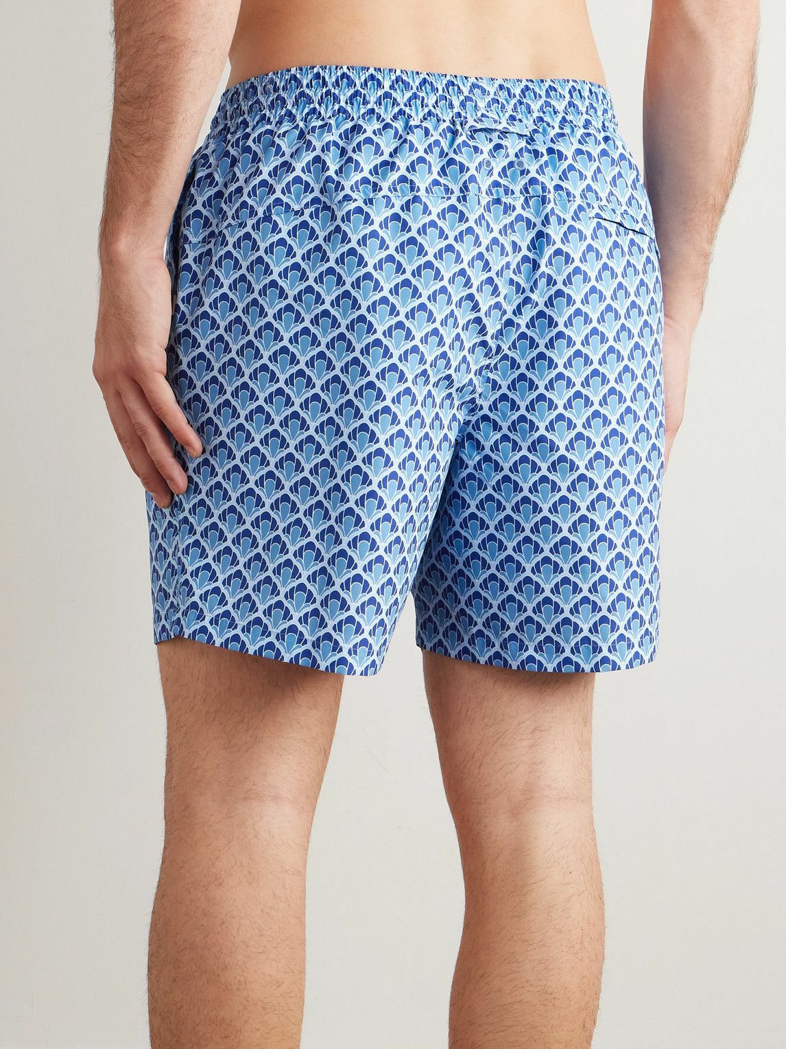 Derek Rose - Straight-Leg Mid-Length Printed Swim Shorts - Blue