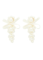 Simone Rocha Petite Bow Faux Pearl-embellished Earrings - One Size