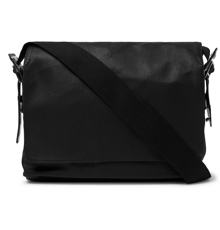 Photo: Brooks England - Paddington Leather-Trimmed Coated-Canvas Messenger Bag - Black
