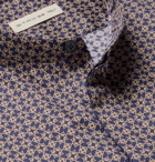Etro - Grandad-Collar Cotton Shirt - Blue