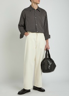 Studio Nicholson View Striped Lyocell and Silk-blend Shirt Indigo