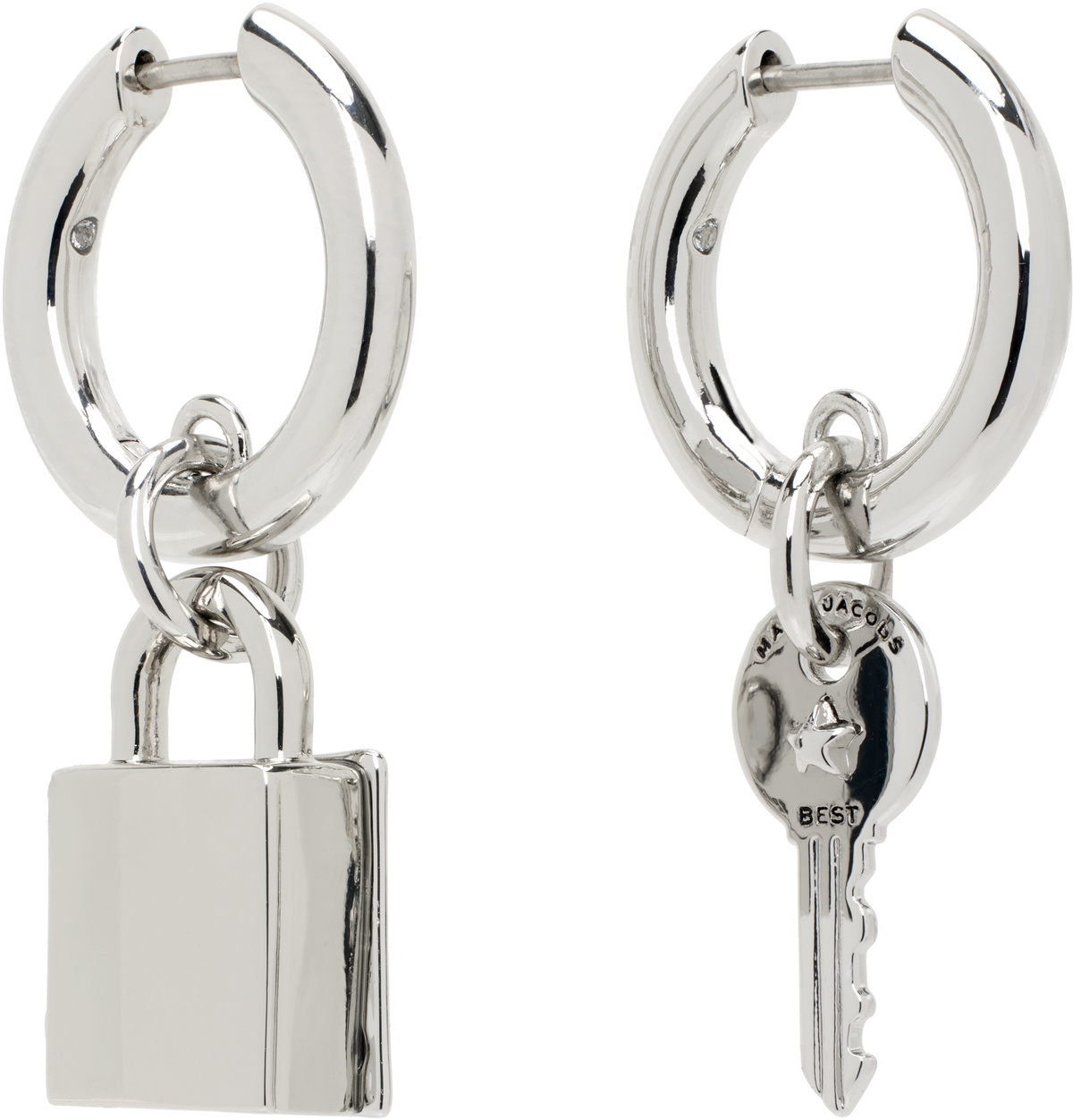 Marc Jacobs Silver Friendship Padlock Earrings Marc Jacobs