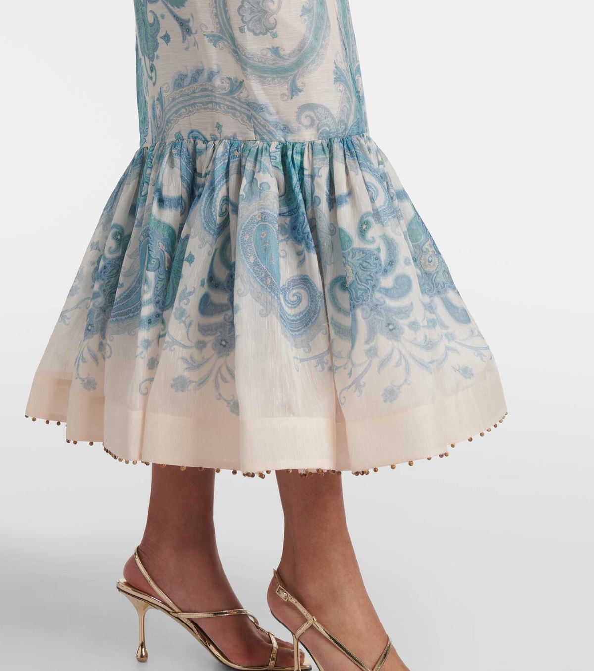 ZIMMERMANN ジマーマン ワンピースIlluminate linen&silk1041008 Zimmermann Illuminate Paisley Linen & Silk Mermaid Gown