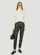 Tapered Leather Pants in Black