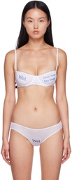Di Petsa White Wet Script Bra