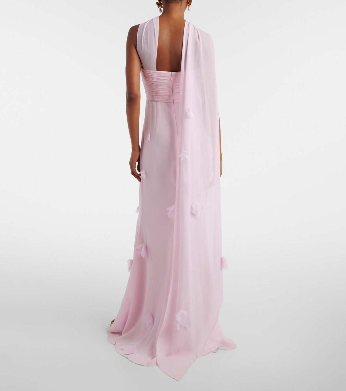 Self-Portrait Scarf-detail georgette gown