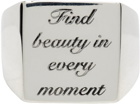 Bleue Burnham SSENSE Exclusive Silver 'Find Beauty In Every Moment' Ring
