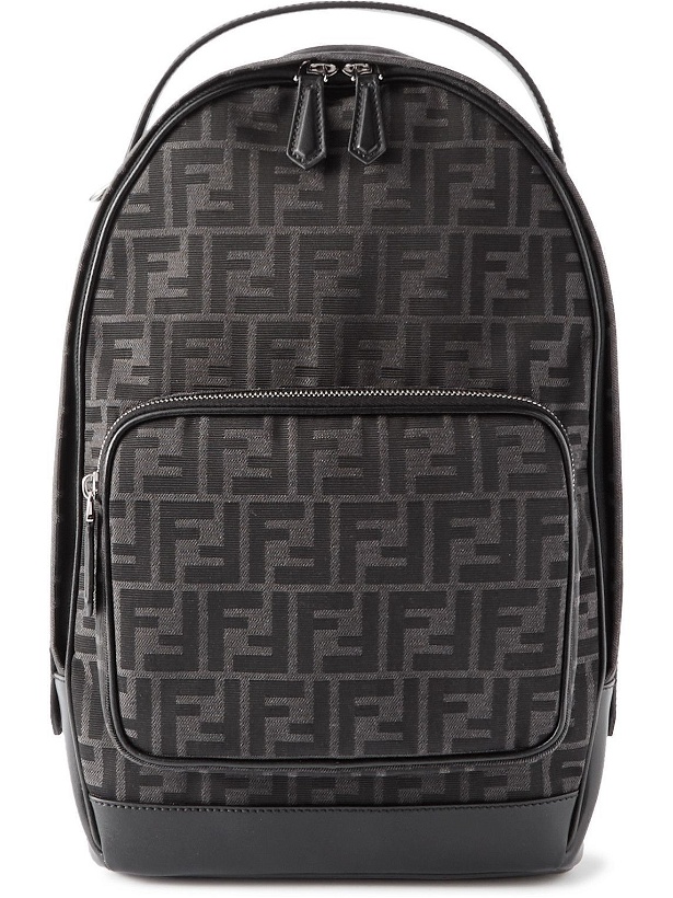 Photo: Fendi - Leather-Trimmed Logo-Jacquard Canvas Sling Backpack