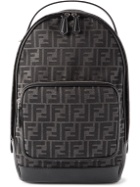 Fendi - Leather-Trimmed Logo-Jacquard Canvas Sling Backpack