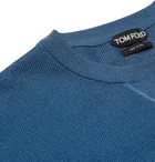TOM FORD - Slim-Fit Cotton-Blend Piqué Sweater - Blue