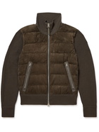 TOM FORD - Slim-Fit Wool and Quilted Suede Down Jacket - Brown