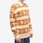 Lo-Fi Men's Balance Mohair Crew Sweat in Tan/Brown/Orange