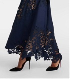 Oscar de la Renta Wool-blend lace midi dress