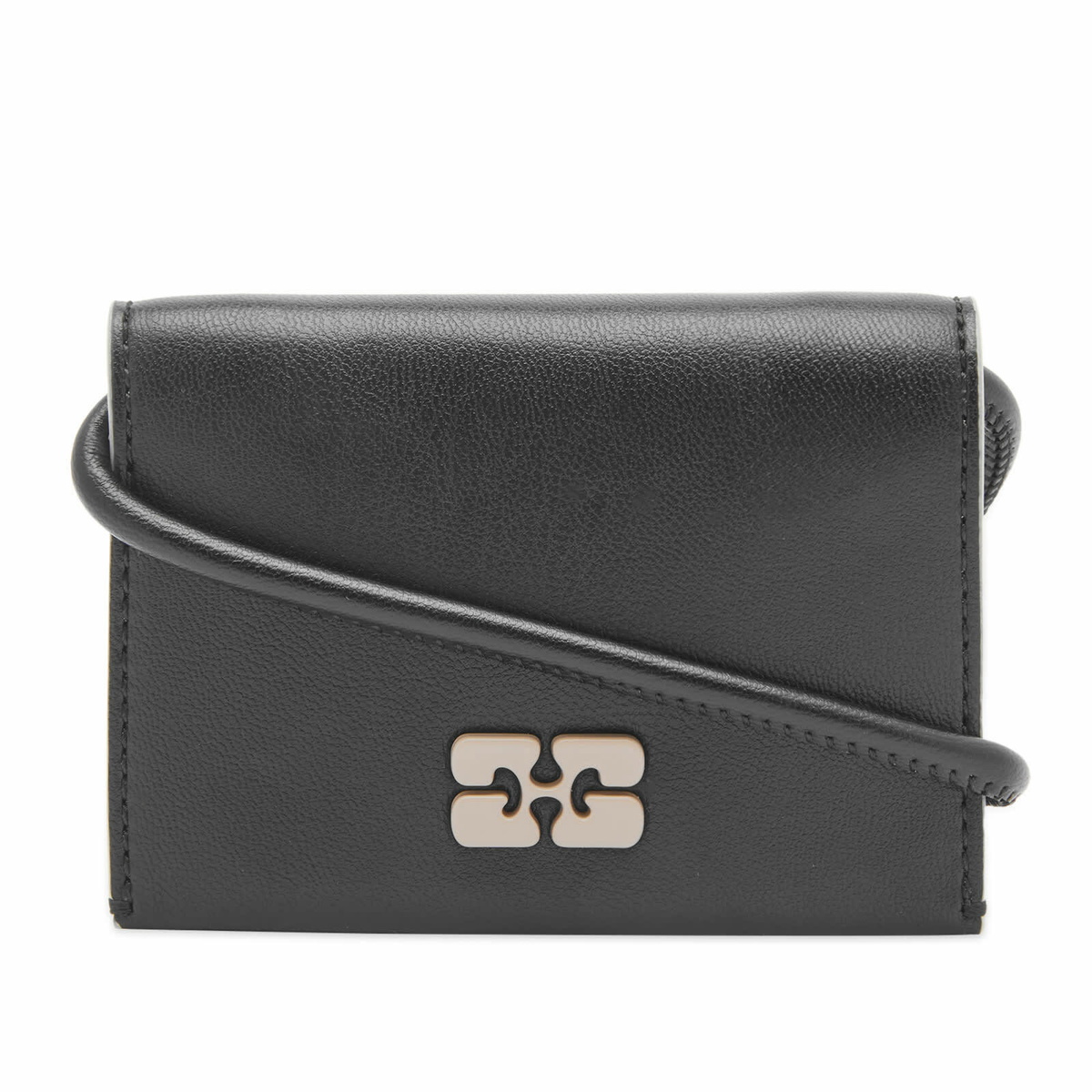 Ganni Bou Wallet On Strap Silver
