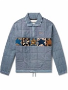 Story Mfg. - Polite Quilted Organic Cotton-Canvas Half-Placket Sweatshirt - Blue