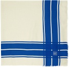 TOTEME Blue & Off-White Wool Silk Blanket Scarf