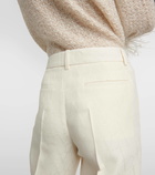 Valentino High-rise wool and silk wide-leg pants