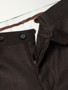 Canali - Slim-Fit Tapered Wool-Flannel Suit Trousers - Brown