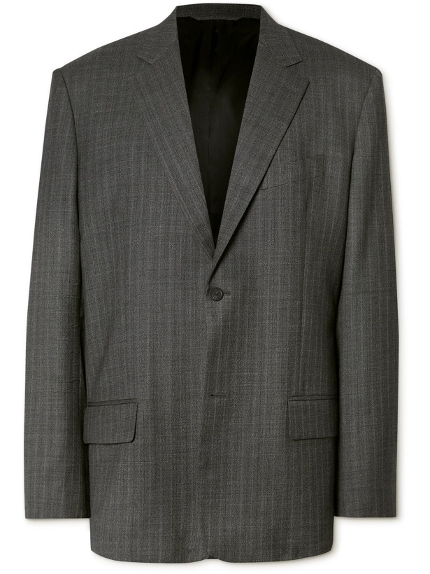 Photo: Balenciaga - Oversized Checked Super 130s Wool Blazer - Gray