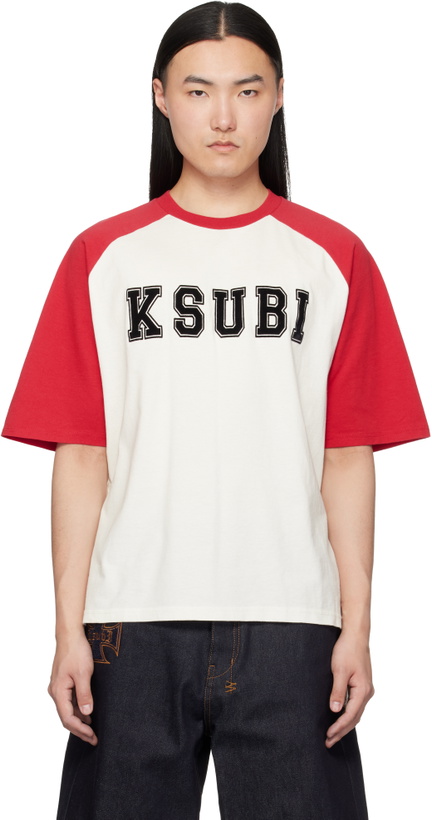 Photo: Ksubi White & Red '99' Biggie Raglan S/S T-shirt