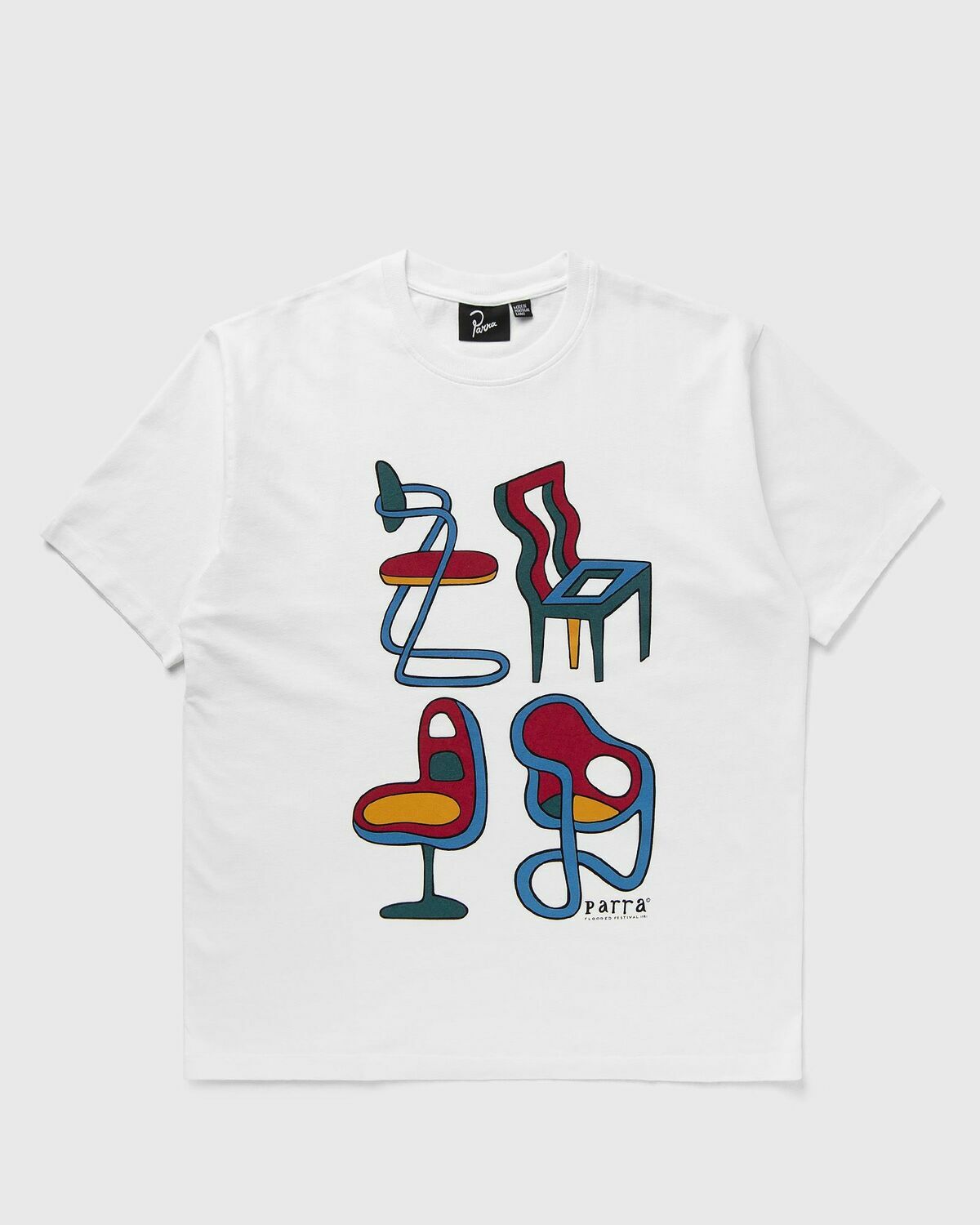By Parra Unreasonable chairs t-shirt White Mens Shortsleefe