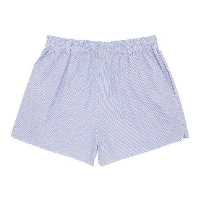 Alexander Wang Blue and White Striped Shirting Boxer Shorts