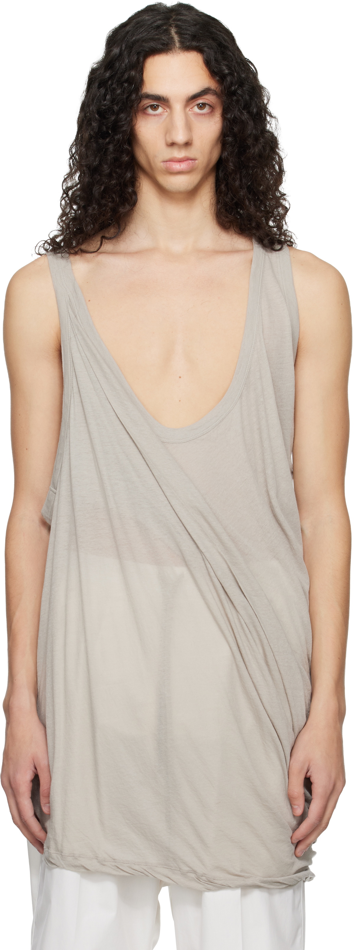 Rick Owens White Basic Tank Top Rick Owens