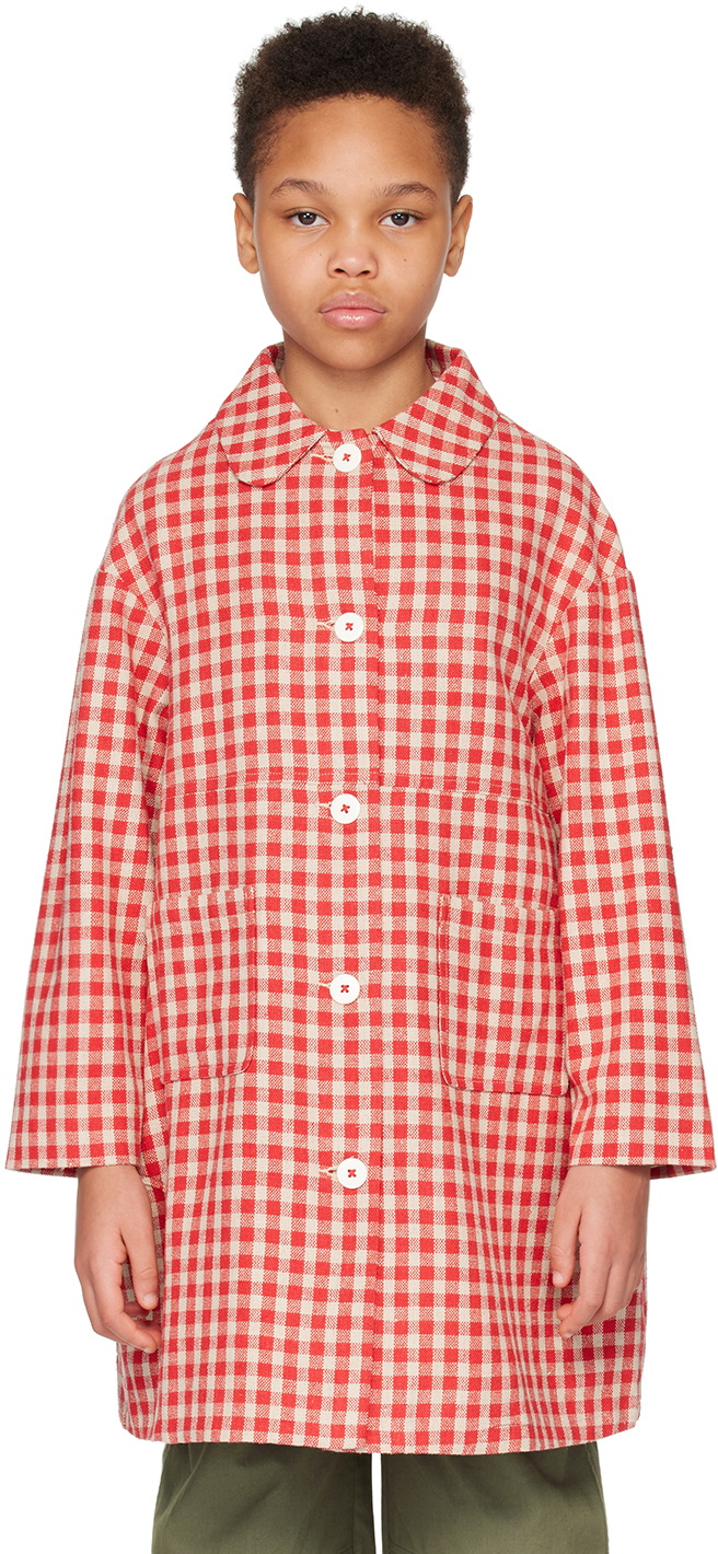Caramel Kids Red & Beige Cambridge Coat