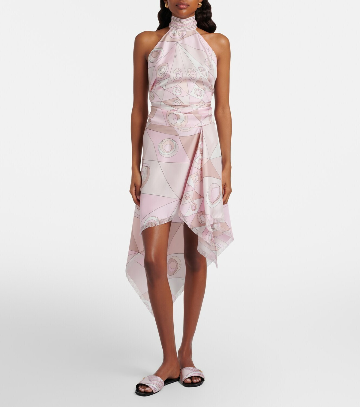 Pucci Occhi silk twill midi skirt
