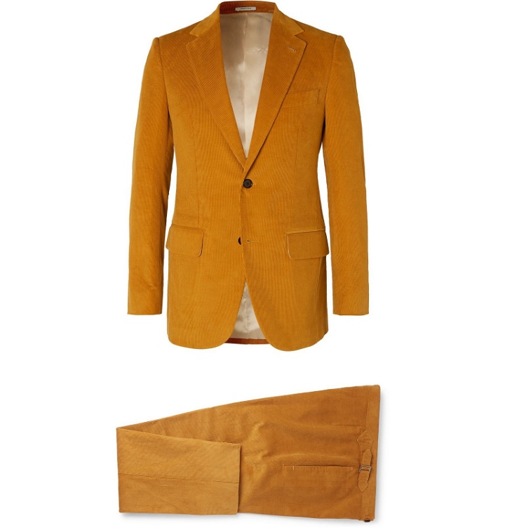 Photo: Husbands - Mustard Slim-Fit Cotton-Corduroy Suit - Yellow