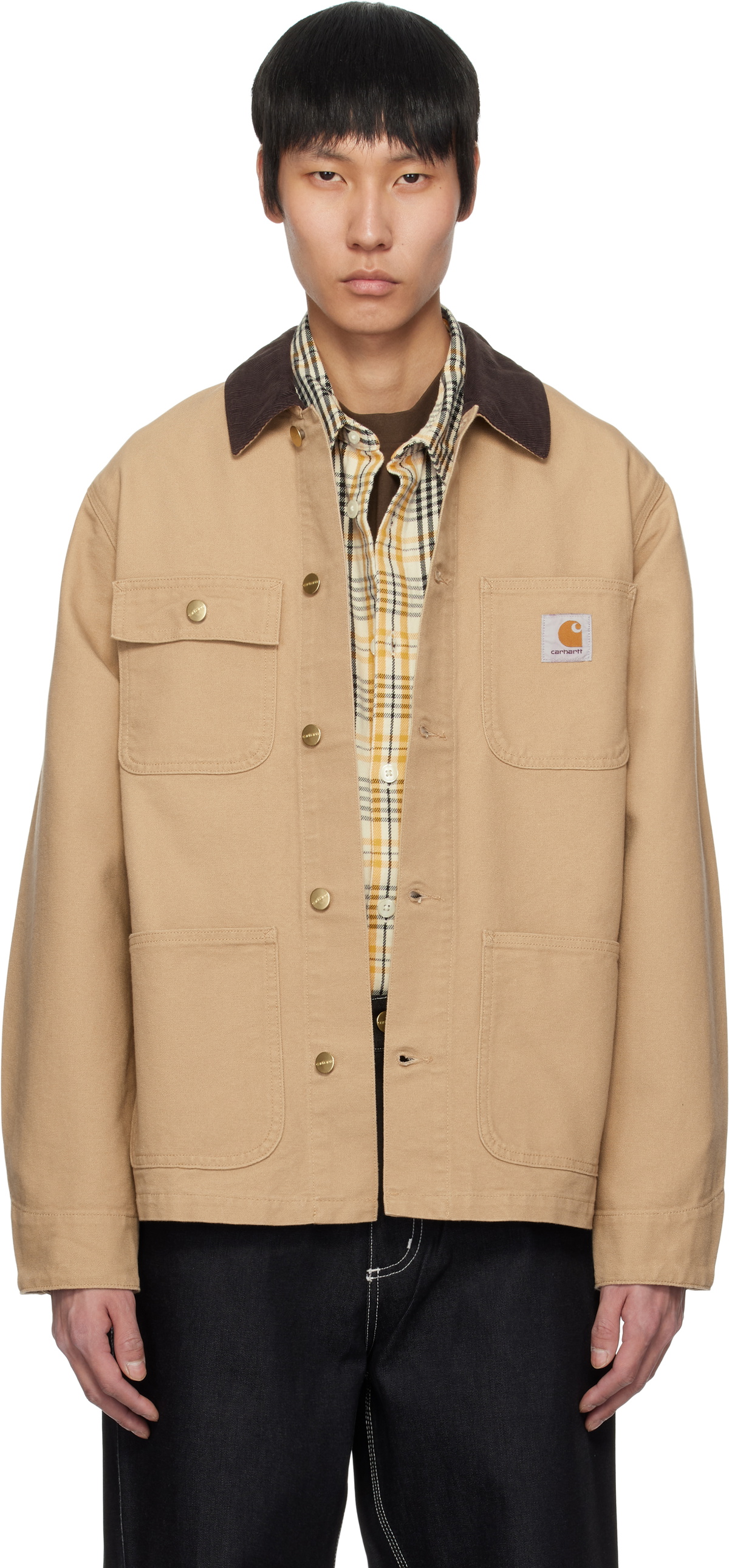 Beige Spring Michigan Chore Jacket by Carhartt Work In