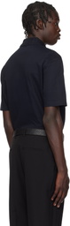 Ferragamo Navy Jacquard Pocket Polo