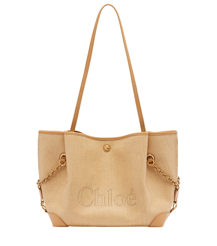 Photo: Chloé Medium leather-trimmed canvas tote bag