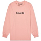 Maharishi Men's Long Sleeve Woodblock Dragon T-Shirt in Pink