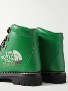 GUCCI - The North Face Logo-Print Leather Boots - Green