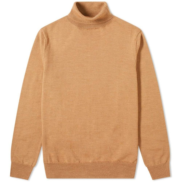 Photo: A.P.C. Men's Dundee Roll Neck Knit in Beige Heather