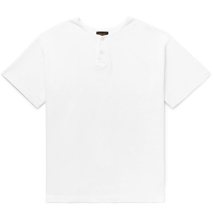 Photo: Chimala - Cotton-Piqué Henley T-Shirt - Off-white