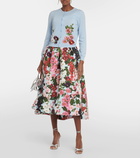 Oscar de la Renta Floral embroidered wool cardigan