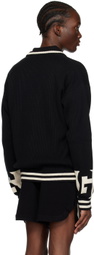 GCDS Black Jacquard Cardigan