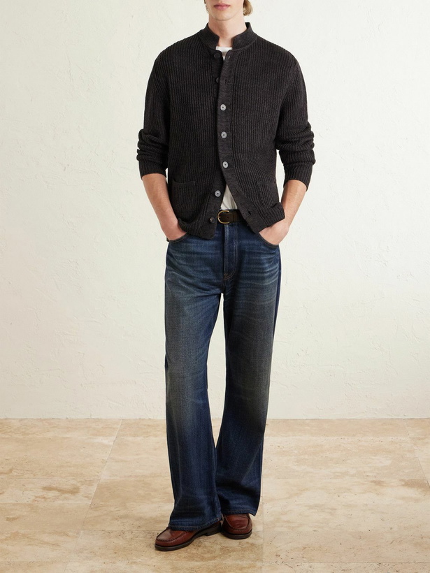 Photo: Inis Meáin - Ribbed Linen Cardigan - Brown