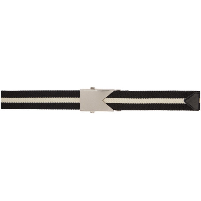 Photo: Bottega Veneta Black and White Striped Webbing Belt