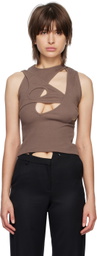 SRVC Brown Cut-Out Tank Top