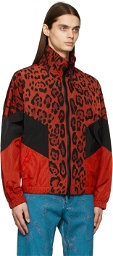 Dolce & Gabbana Red & Black Leopard Print Jacket