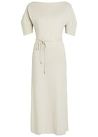 Lemaire Belted Off-the-shoulder Cotton-blend Midi Dress Off White