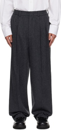 LE17SEPTEMBRE Gray Two Tuck Wool Trousers