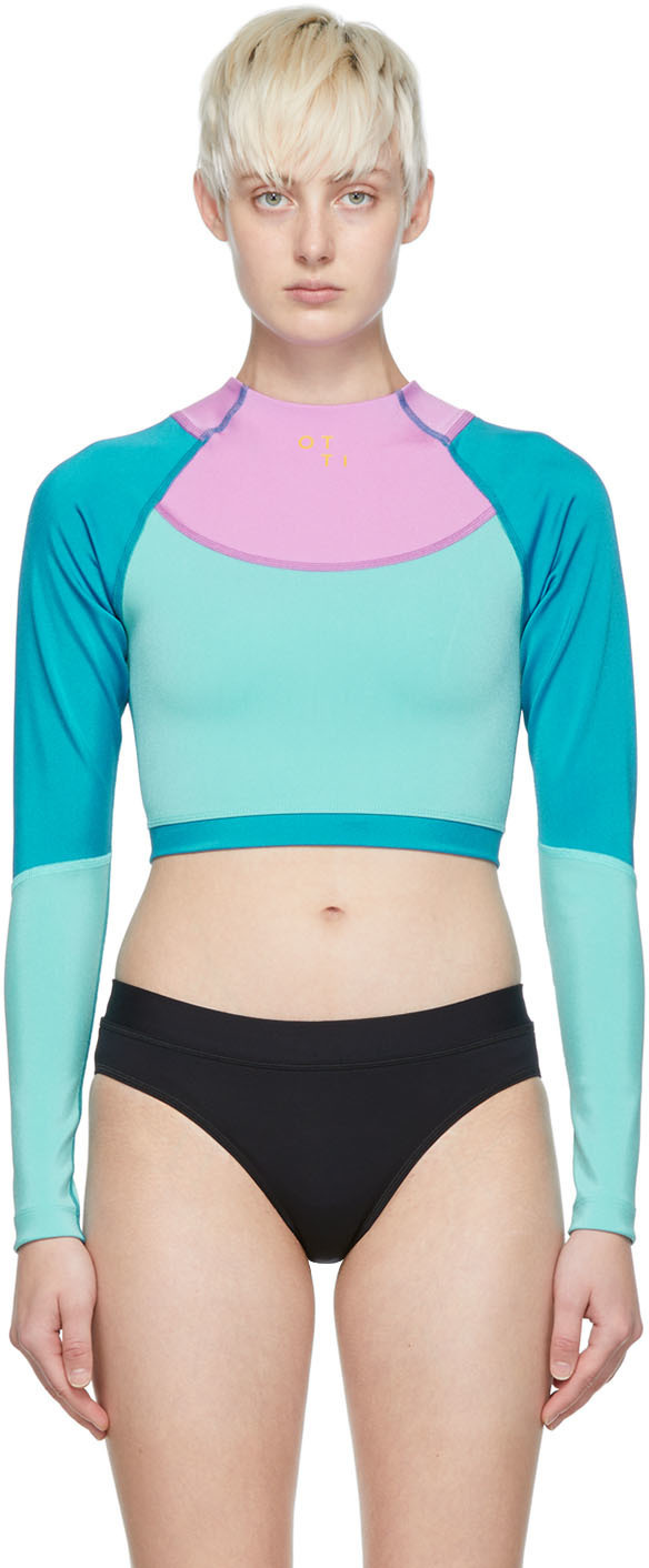 OTTI Blue Nylon Swim Top