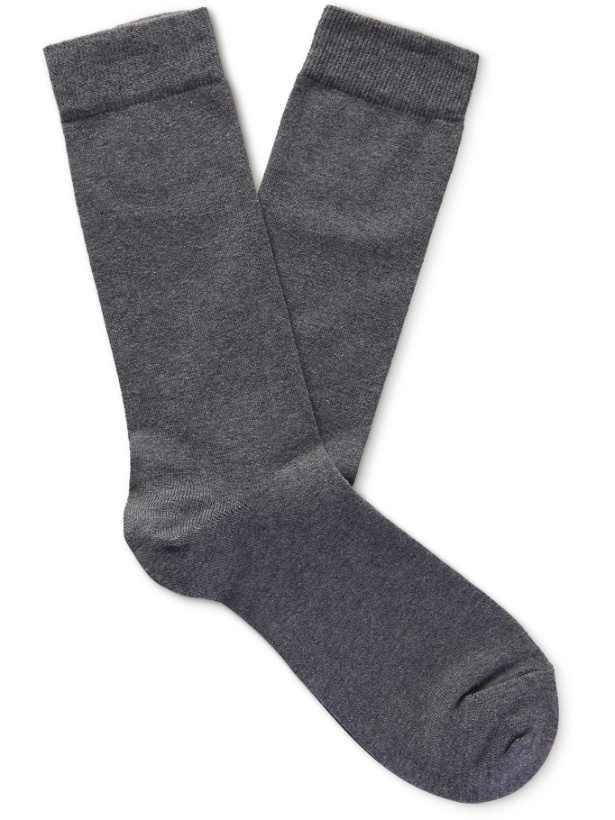 Photo: SUNSPEL - Stretch Cotton-Blend Socks - Gray