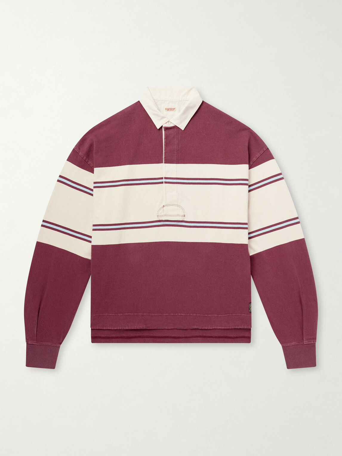 KAPITAL - BIG Striped Cotton-Jersey Polo Shirt - Red